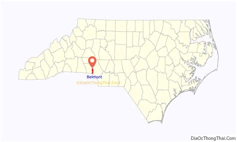 Map of Belmont city, North Carolina