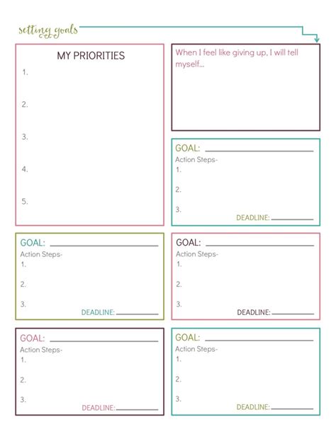 10 Free Printable Goal Setting Worksheets | parade