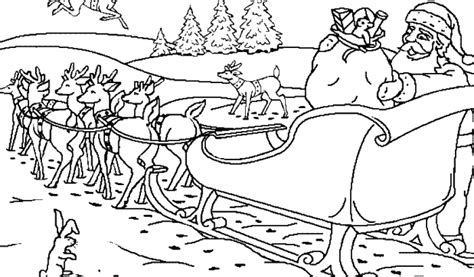 coloring page of santa and his reindeer Pics of santa and his reindeer ...