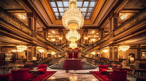 Premium AI Image | A breathtaking image of a grand hotel lobby ...