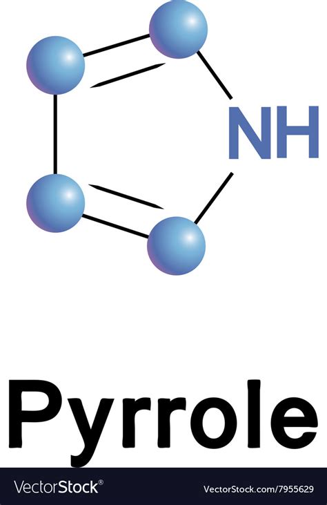 Pyrrole organic compound Royalty Free Vector Image