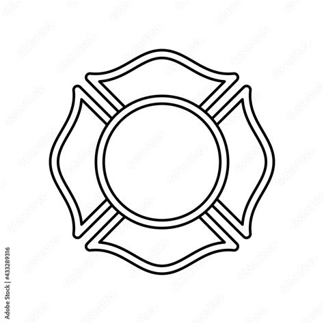 Firefighter Maltese Cross outline icon. Clipart image isolated on white ...