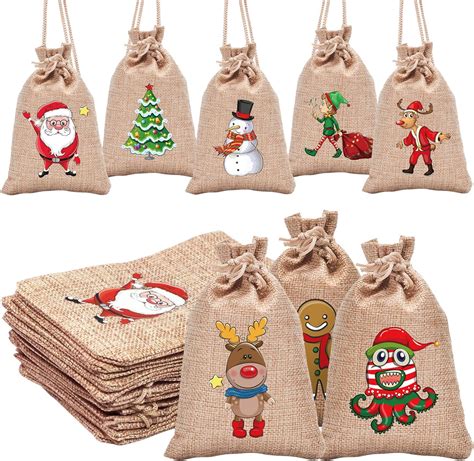 Amazon.com: YPZIMYK Christmas Gift Bags Small Burlap Sack Bulk with ...