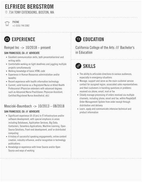 Advocate Resume Samples | Velvet Jobs