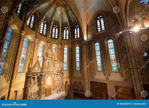 Matthias Church Interior - Budapest, Hungary Stock Photo - Image of ...