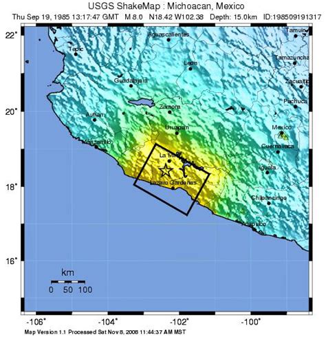 The epicentre of the 1985 earthquake. 30 | Download Scientific Diagram