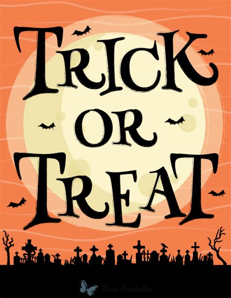 Printable Trick Or Treat Sign