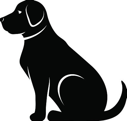 Vector Black Silhouette Of A Dog Stock Illustration - Download Image ...