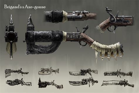 ArtStation - Bloodborne-Inspired Weapon Design: Brigand's Axe-Gonne