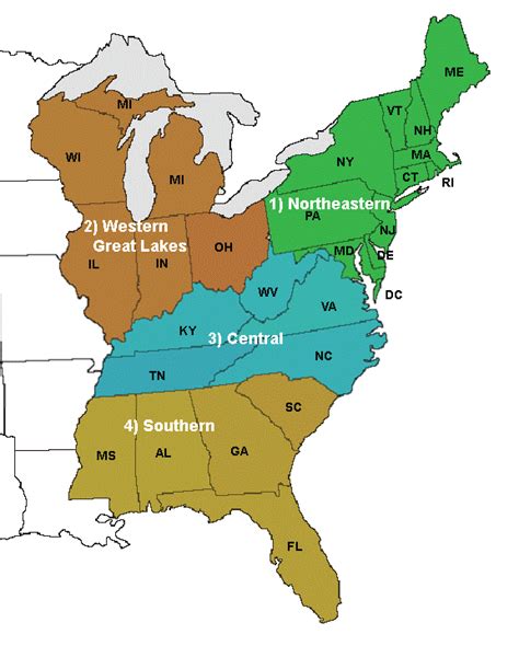 Map Of States East Of The Mississippi River - Topographic Map World