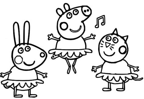 Coloriage Peppa Pig : Le cours de danse 9