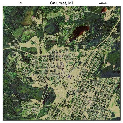 Aerial Photography Map of Calumet, MI Michigan