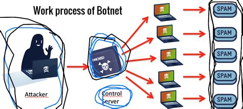 The spread of malware by using botnet