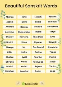 Beautiful Sanskrit Words with Meanings for Beginners - EnglishBix