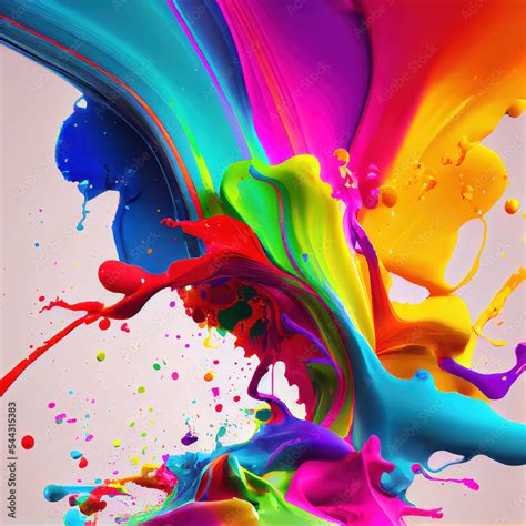 abstract colorful 3d paint splatter as wallpaper background Stock ...