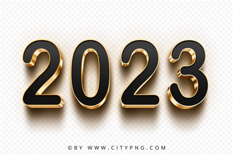 3D Gold & Black 2023 Text Logo PNG Image | Citypng