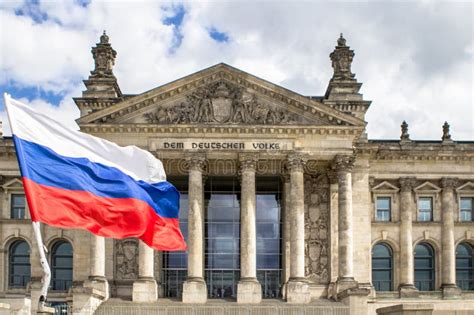 The Reichstag Building and Russian Flag, Berlin Stock Photo - Image of ...