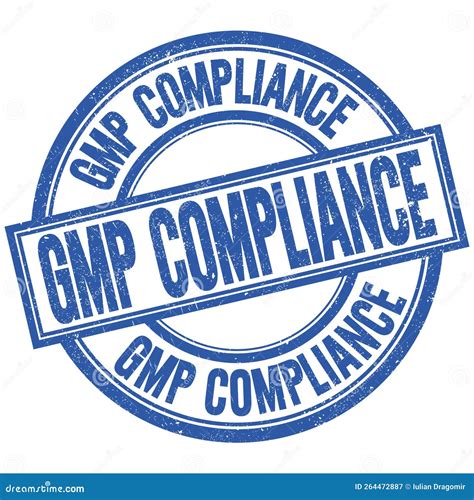 GMP COMPLIANCE Written Word on Blue Stamp Sign Stock Illustration ...