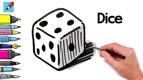 How to draw a dice real easy - for kids and beginners - YouTube