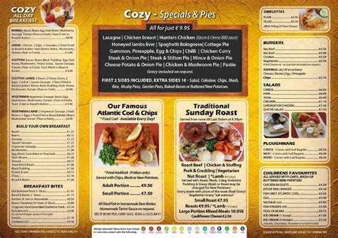 Cozy Cafe Costa Adeje's full menu online