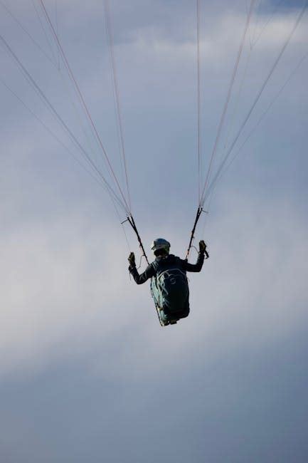 Faceless person flying paraglider over green countryside · Free Stock Photo