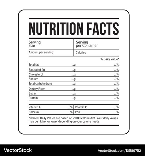 Nutrition Facts Label Template Download