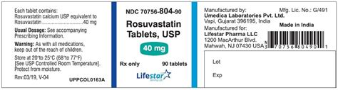 Rosuvastatin Tablets - FDA prescribing information, side effects and uses