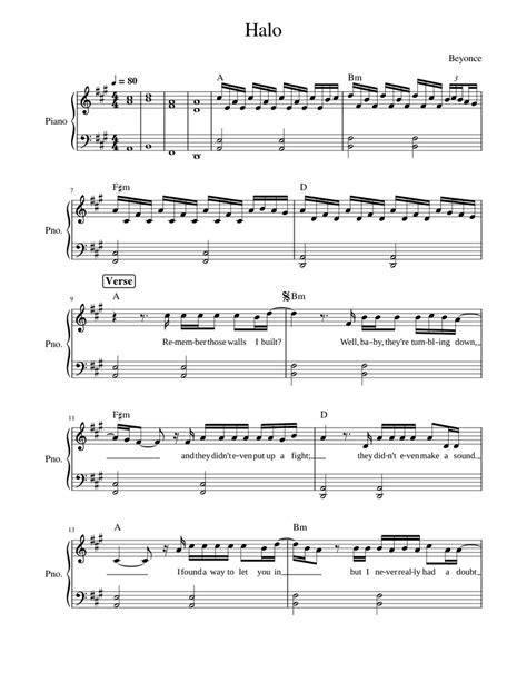 Halo Beyonce Sheet music for Piano (Solo) | Musescore.com