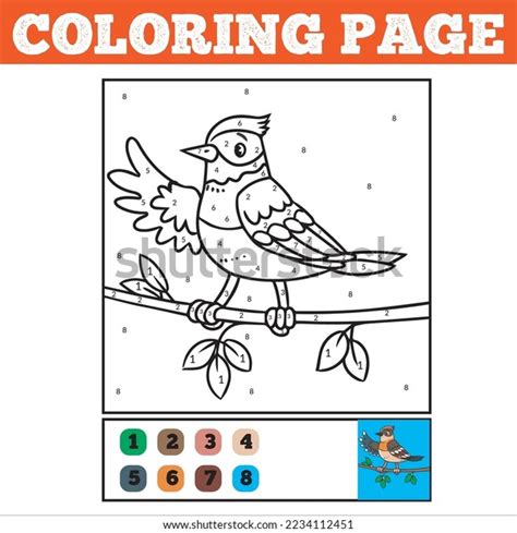 Number Coloring Page Children Cute Cartoon Stock Vector (Royalty Free ...