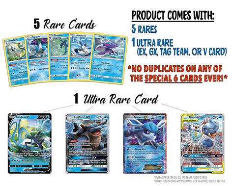 Buy Pokemon Water Collection - 50 Pokemon Cards Plus 5 Rare Water ...