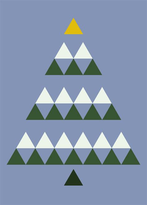 Postcard with abstract Christmas tree. Poster design in flat style ...