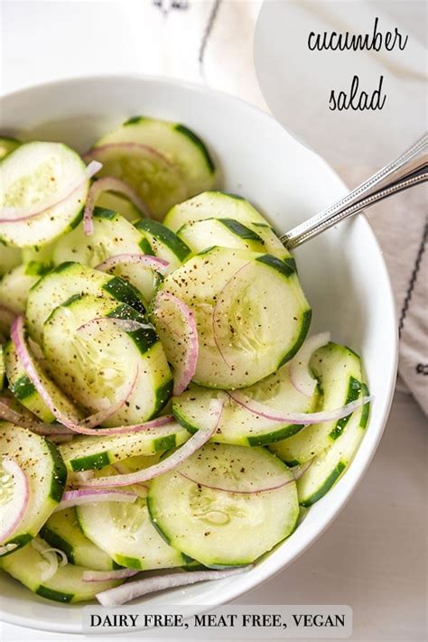 Easy Vinegar Cucumber Salad - Veganosity