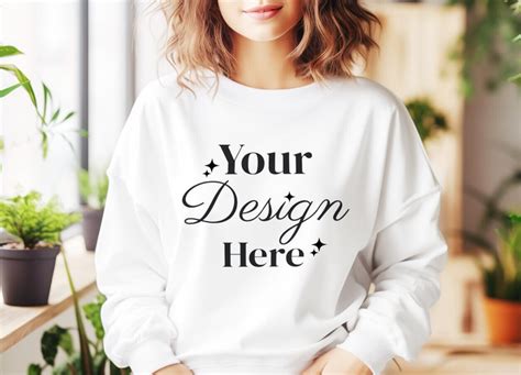 White Sweatshirt Mockup PSD Graphic by Mockup Designs · Creative Fabrica