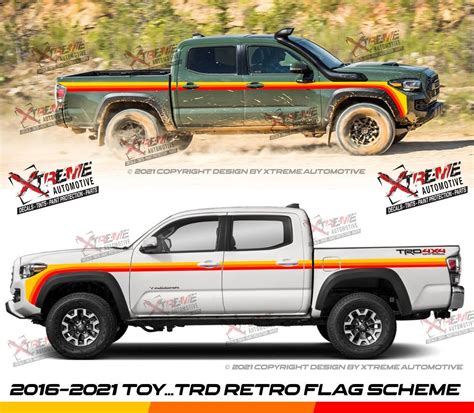 Toyota Tacoma TRD Pro/ 4x4/ 4x4 off Road/ Retro Side Stripe Decal ...