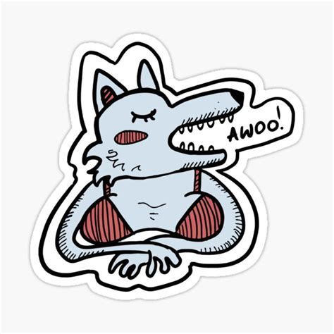 "Awoo wolf" Sticker by CaptainHoook | Redbubble