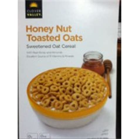 Clover Valley Honey Nut Toasted Oats Sweetened Oat Cereal: Calories ...