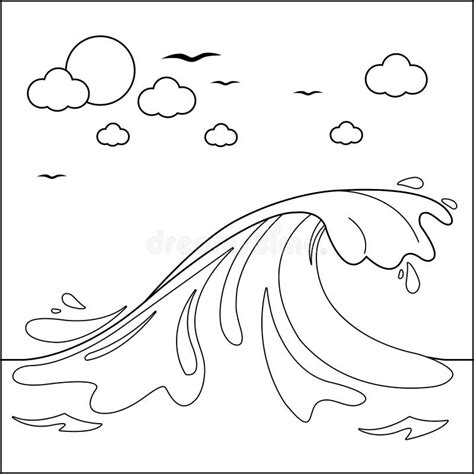 Black And White Ocean Waves Coloring Page Coloring Pages