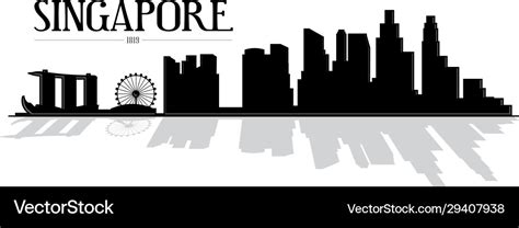 Singapore skyline silhouette Royalty Free Vector Image