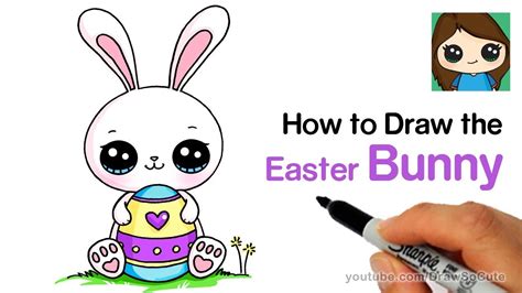 How To Draw A Cute Easter Bunny Easy Youtube 2021 Yearly Calendar ...