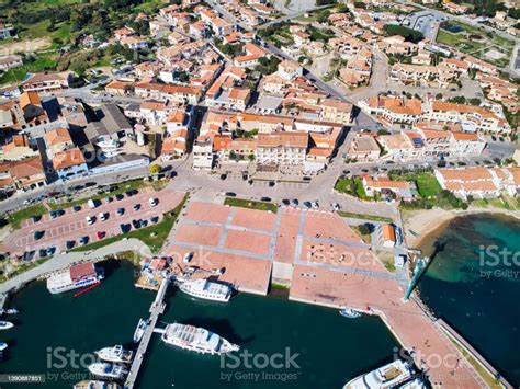 Aerial View Of Cannigione Town And Port In Sardinia Stock Photo ...