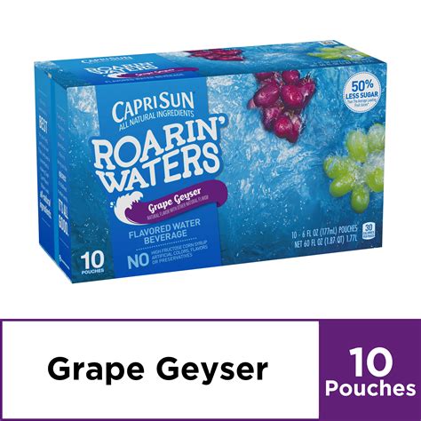 Capri Sun Roarin' Waters Grape Geyser Flavored Water Beverage, 10 ct ...