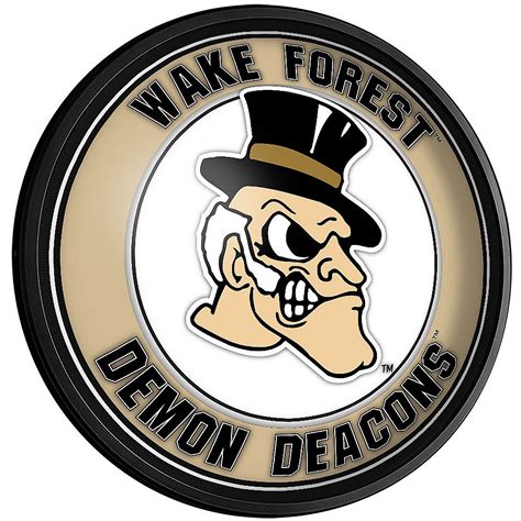 The Fan-Brand Wake Forest University Mascot Round Slimline Lighted Wall ...