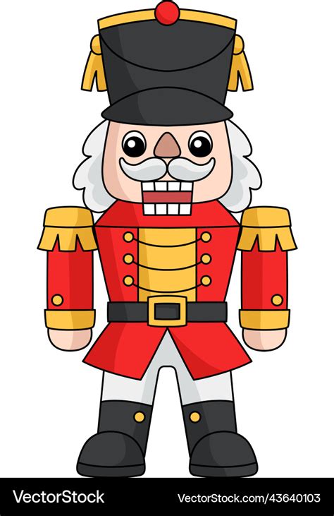 Christmas nutcracker cartoon colored clipart Vector Image