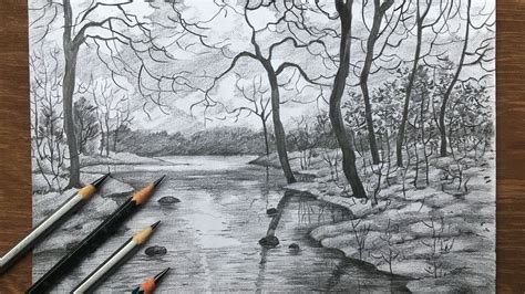 Landscape Pencil Art Drawing