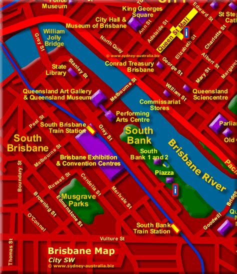 Brisbane Attractions Map