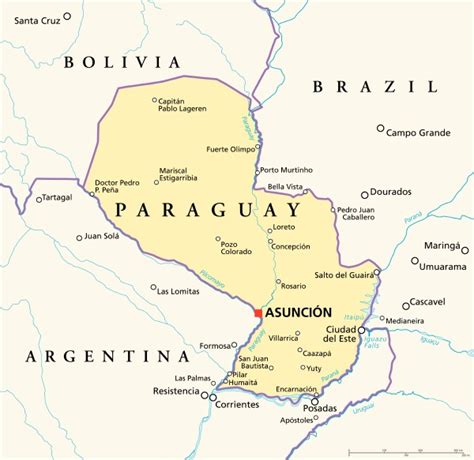 Paraguay Political Map - Royalty free image #13259178 | PantherMedia ...