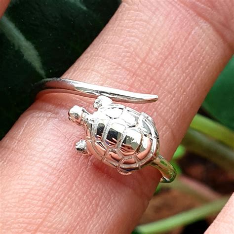 Turtle Ring 925 Sterling Silver Hand Made Adjustable Size. | Etsy