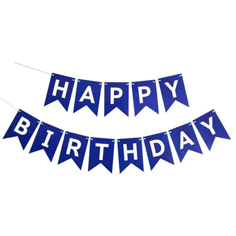 "happy birthday"letters set Dark Blue party pull flag banner Party ...