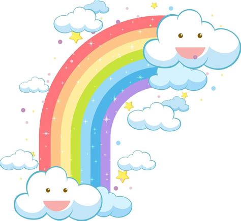 colorido arcoiris pastel con nubes 13320661 Vector en Vecteezy