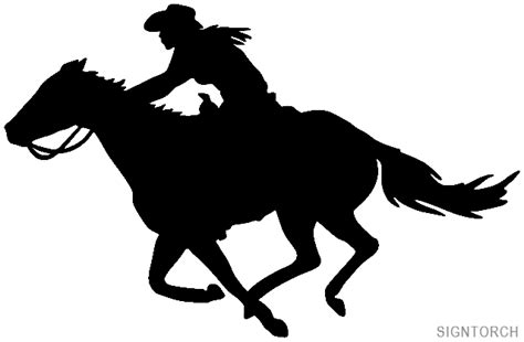 cowboy riding horse clipart silhouette - Clipground